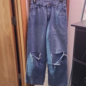 Shein wide leg, high rise, Medium wash jeans size 2
